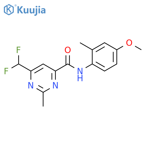 6-(difluoromethyl)-N-(4-methoxy-2-methylphenyl)-2-methylpyrimidine-4-carboxamide structure