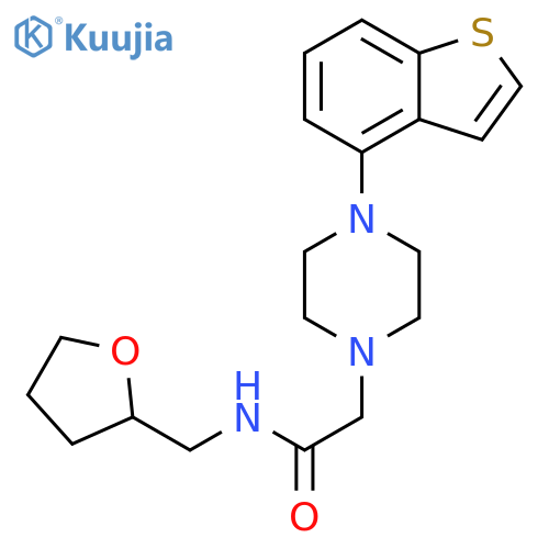2-4-(1-benzothiophen-4-yl)piperazin-1-yl-N-(oxolan-2-yl)methylacetamide structure