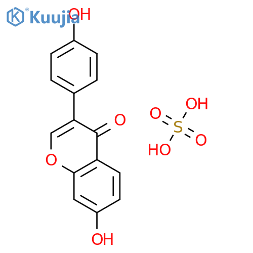 4H-1-Benzopyran-4-one, 7-hydroxy-3-(4-hydroxyphenyl)-, sulfate structure