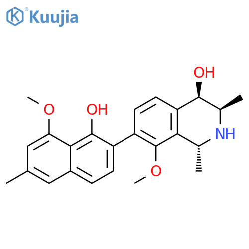 4-Isoquinolinol,1,2,3,4-tetrahydro-7-(1-hydroxy-8-methoxy-6-methyl-2-naphthalenyl)-8-methoxy-1,3-dimethyl-, (1R,3R,4R)- structure