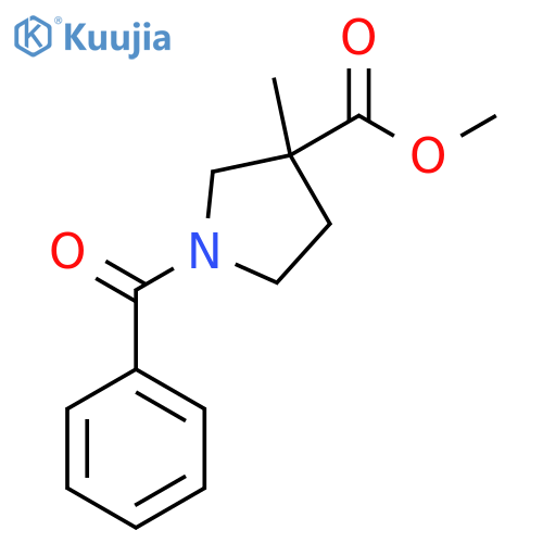 Methyl 1-benzoyl-3-methyl-pyrrolidine-3-carboxylate structure