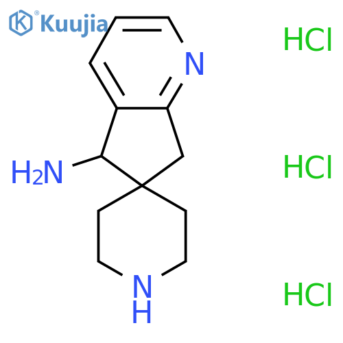 Spiro[5,7-dihydrocyclopenta[b]pyridine-6,4'-piperidine]-5-amine;trihydrochloride structure