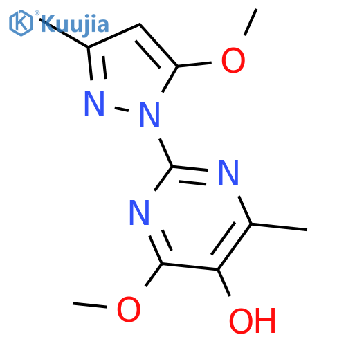 4-methoxy-2-(5-methoxy-3-methyl-pyrazol-1-yl)-6-methyl-pyrimidin-5-ol structure