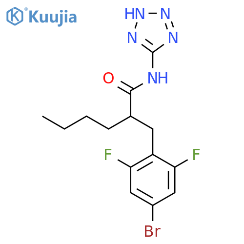 2-(4-Bromo-2,6-difluorobenzyl)-N-(1H-tetrazol-5-yl)hexanamide structure