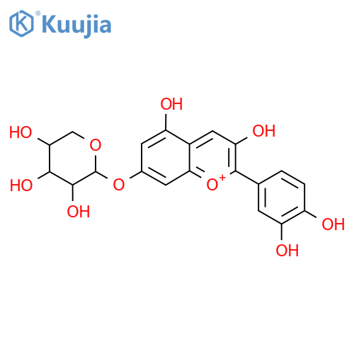 3,3',4',5,7-Pentahydroxyflavylium(1+); 7-O-Arabinoside structure