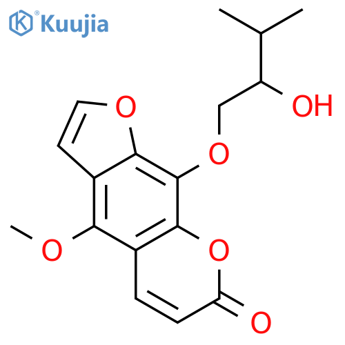 7H-Furo[3,2-g][1]benzopyran-7-one,9-(2-hydroxy-3-methylbutoxy)-4-methoxy-, (+)- structure