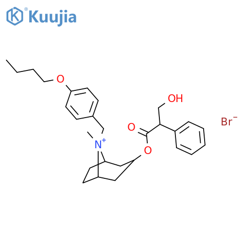8-Azoniabicyclo[3.2.1]octane,8-[(4-butoxyphenyl)methyl]-3-(3-hydroxy-1-oxo-2-phenylpropoxy)-8-methyl-,bromide, [3(S)-endo]- (9CI) structure
