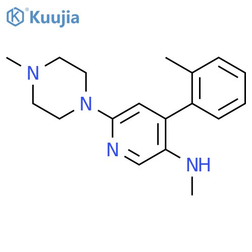 N-Methyl-4-(2-methylphenyl)-6-(4-methyl-1-piperazinyl)-3-pyridinamine structure