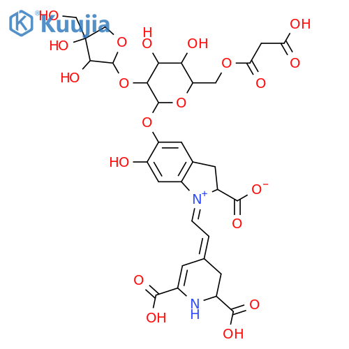 Betanidin; 15-Epimer, 5-O-[β-D-apiofuranosyl-(1→2)-6-O-malonyl-β-D-glucopyranoside] structure