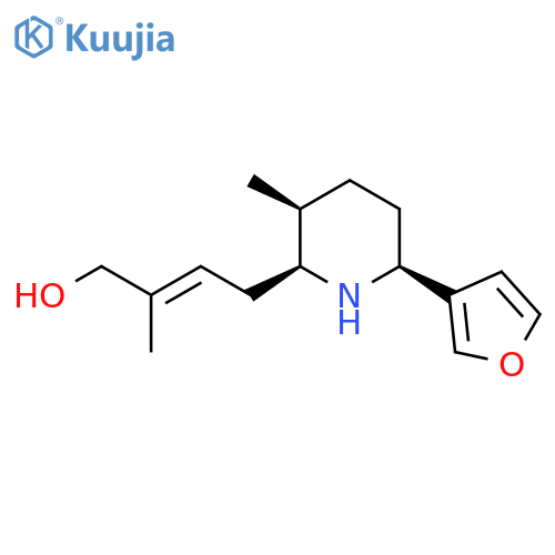 2-Buten-1-ol, 4-[(2S,3S,6S)-6-(3-furanyl)-3-methyl-2-piperidinyl]-2-methyl-, (2E)- structure