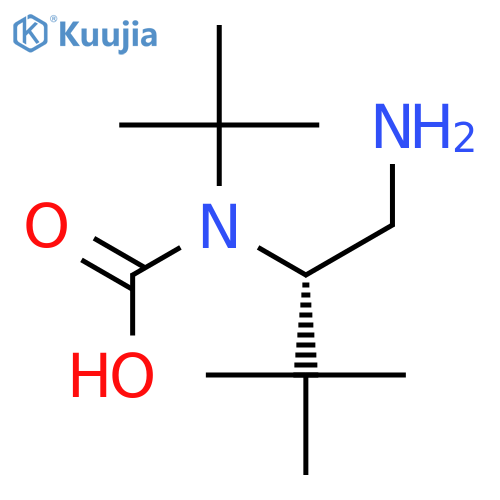 Carbamic acid,N-[(1S)-1-(aminomethyl)-2,2-dimethylpropyl]-, 1,1-dimethylethyl ester structure