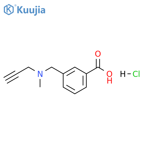 Benzoic acid, 3-[(methyl-2-propyn-1-ylamino)methyl]-, hydrochloride (1:1) structure
