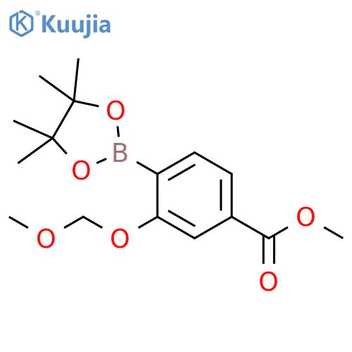 Benzoic acid, 3-(methoxymethoxy)-4-(4,4,5,5-tetramethyl-1,3,2-dioxaborolan-2-yl)-, methyl ester structure
