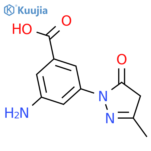 3-Amino-5-(3-methyl-5-oxo-4,5-dihydro-pyrazol-1-yl)-benzoic acid structure