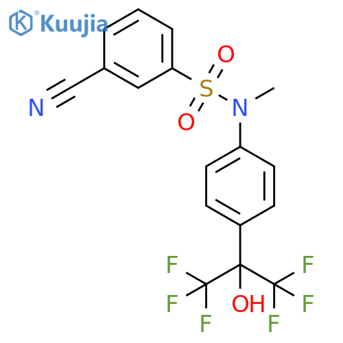 Benzenesulfonamide,3-cyano-N-methyl-N-[4-[2,2,2-trifluoro-1-hydroxy-1-(trifluoromethyl)ethyl]phenyl]- structure