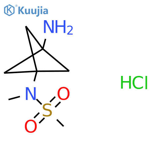 N-(3-amino-1-bicyclo[1.1.1]pentanyl)-N-methyl-methanesulfonamide;hydrochloride structure