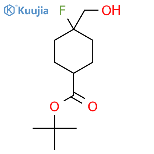 Tert-butyl 4-fluoro-4-(hydroxymethyl)cyclohexanecarboxylate structure