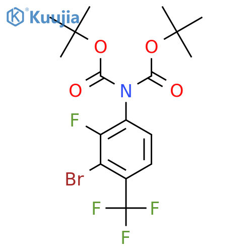 Tert-butyl N-[3-bromo-2-fluoro-4-(trifluoromethyl)phenyl]-N-tert-butoxycarbonyl-carbamate structure