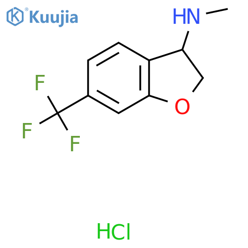 N-methyl-6-(trifluoromethyl)-2,3-dihydrobenzofuran-3-amine;hydrochloride structure