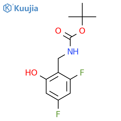tert-butyl N-[(2,4-difluoro-6-hydroxy-phenyl)methyl]carbamate structure