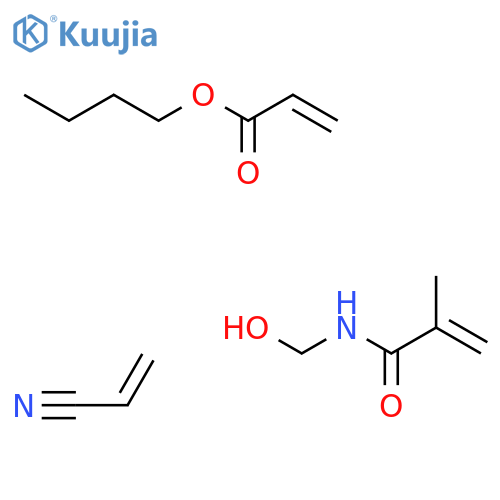 butyl prop-2-enoate; N-(hydroxymethyl)-2-methyl-prop-2-enamide; prop-2-enenitrile structure