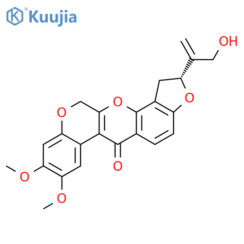 [1]Benzopyrano[3,4-b]furo[2,3-h][1]benzopyran-6(12H)-one, 1,2-dihydro-2-[1-(hydroxymethyl)ethenyl]-8,9-dimethoxy-, (2R)- structure