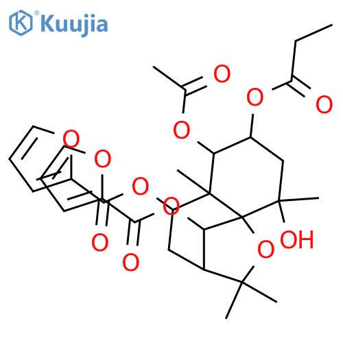 1,2,4,6,9-Pentahydroxydihydro-β-agarofuran; (1α,2α,4β,6β,9β)-form, 6,9-Bis(2-furancarbonyl), 2-propanoyl, 1-Ac structure