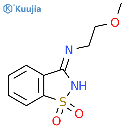N-(2-methoxyethyl)-1,2-benzothiazol-3-amine 1,1-dioxide structure