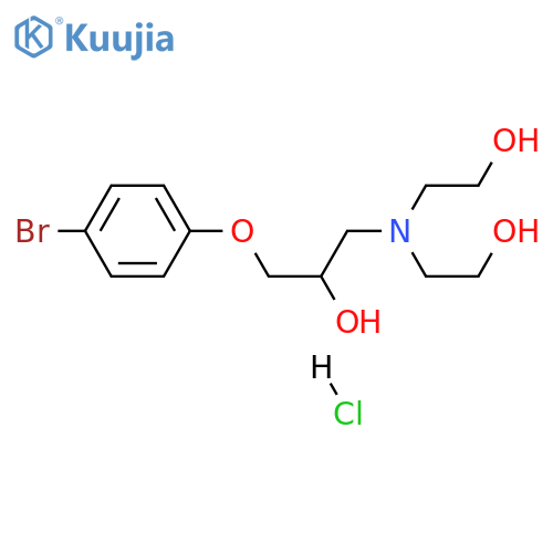 1-bis(2-hydroxyethyl)amino-3-(4-bromophenoxy)propan-2-ol hydrochloride structure