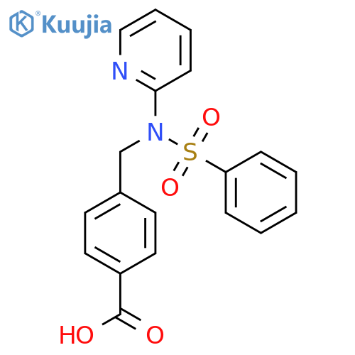 4-{(Phenylsulfonyl)(pyridin-2-yl)aminomethyl}benzoic acid structure
