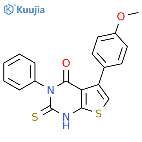 2-Mercapto-5-(4-methoxyphenyl)-3-phenylthieno[2,3-d]pyrimidin-4(3H)-one structure