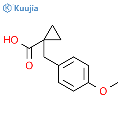 1-(4-methoxyphenyl)methylcyclopropane-1-carboxylic acid structure
