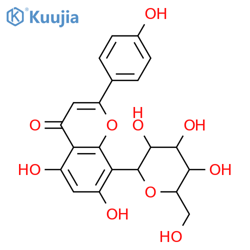 4H-1-Benzopyran-4-one, 8-α-D-glucopyranosyl-5,7-dihydroxy-2-(4-hydroxyphenyl)- structure