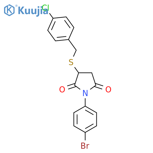 1-(4-Bromophenyl)-3-((4-chlorobenzyl)sulfanyl)dihydro-1H-pyrrole-2,5-dione structure