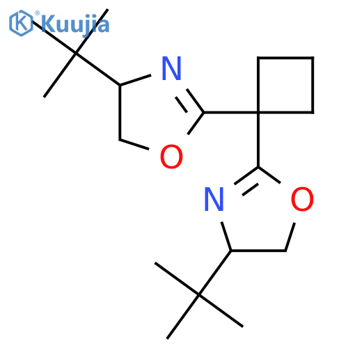 (4S,4'S)-2,2'-Cyclobutylidenebis[4,5-dihydro-4-tertbutyloxazole] structure