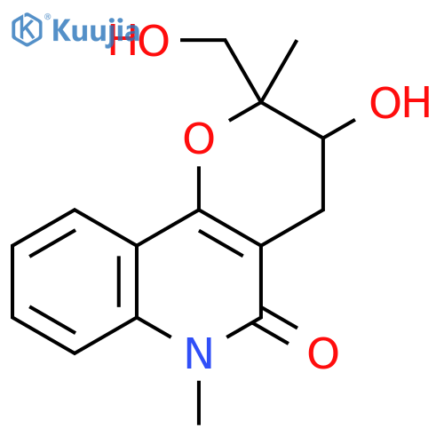 5H-Pyrano[3,2-c]quinolin-5-one,2,3,4,6-tetrahydro-3-hydroxy-2-(hydroxymethyl)-2,6-dimethyl- (9CI) structure