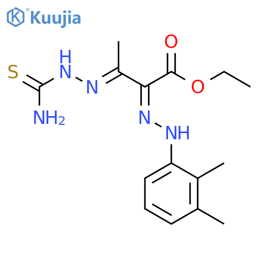 Butanoic acid,3-[2-(aminothioxomethyl)hydrazinylidene]-2-[2-(2,3-dimethylphenyl)hydrazinylidene]-,ethyl ester structure