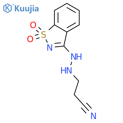 3-2-(1,1-Dioxido-1,2-benzisothiazol-3-yl)hydrazinopropanenitrile structure