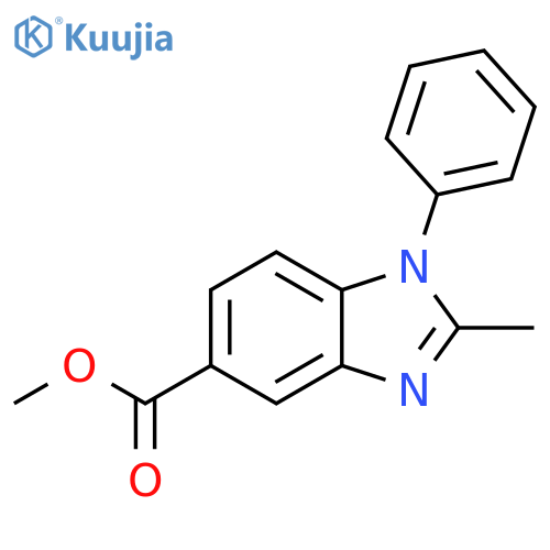Methyl 2-methyl-1-phenyl-1,3-benzodiazole-5-carboxylate structure