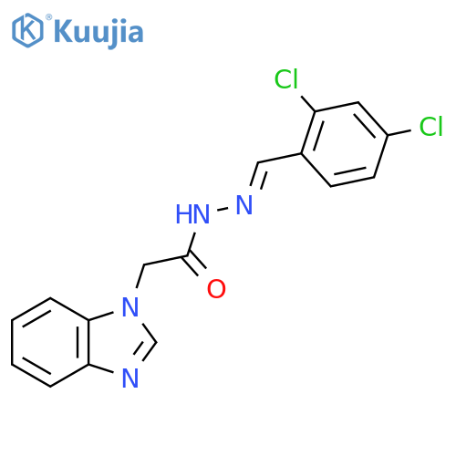 2-(1H-1,3-benzodiazol-1-yl)-N'-(1E)-(2,4-dichlorophenyl)methylideneacetohydrazide structure
