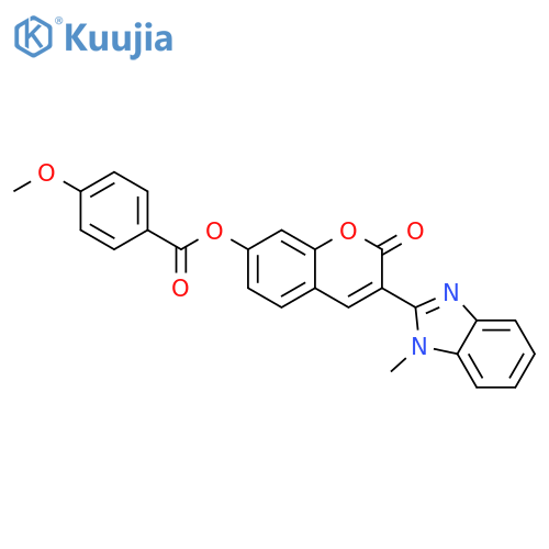 3-(1-methyl-1H-1,3-benzodiazol-2-yl)-2-oxo-2H-chromen-7-yl 4-methoxybenzoate structure