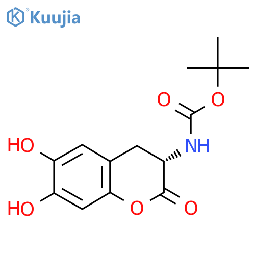 (S)-6,7-Dihydroxy-2-oxo-3-chromancarbamic Acid tert-Butyl Ester structure