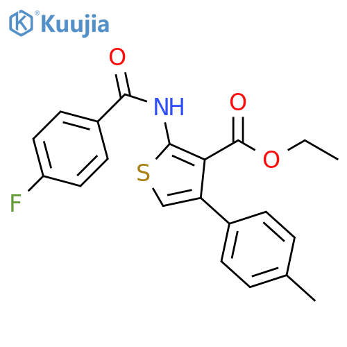 2-[(4-Fluorobenzoyl)amino]-4-(4-methylphenyl)-3-thiophenecarboxylic acid ethyl ester structure