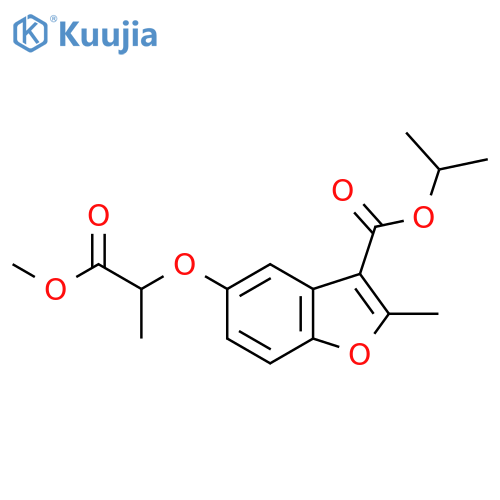 propan-2-yl 5-(1-methoxy-1-oxopropan-2-yl)oxy-2-methyl-1-benzofuran-3-carboxylate structure