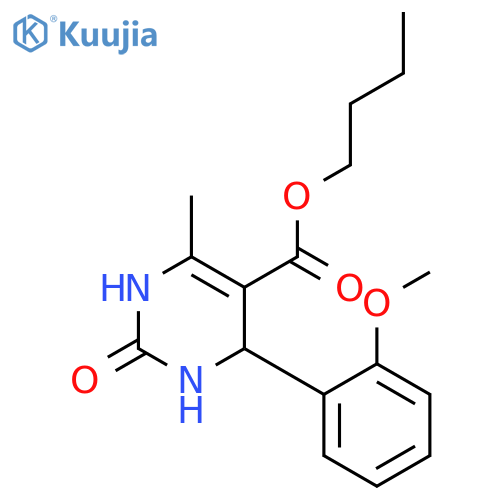<br>4-(2-Methoxy-phenyl)-6-methyl-2-oxo-1,2,3,4-tetrahydro-pyrimidine-5-carboxy lic acid butyl ester structure