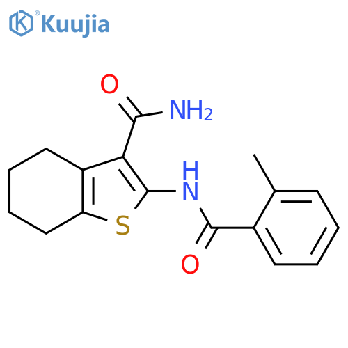 2-(2-methylbenzamido)-4,5,6,7-tetrahydro-1-benzothiophene-3-carboxamide structure