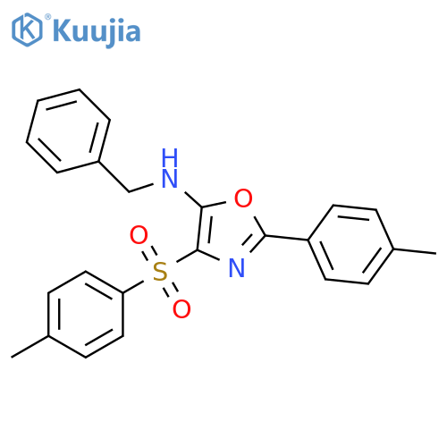 N-benzyl-4-(4-methylbenzenesulfonyl)-2-(4-methylphenyl)-1,3-oxazol-5-amine structure