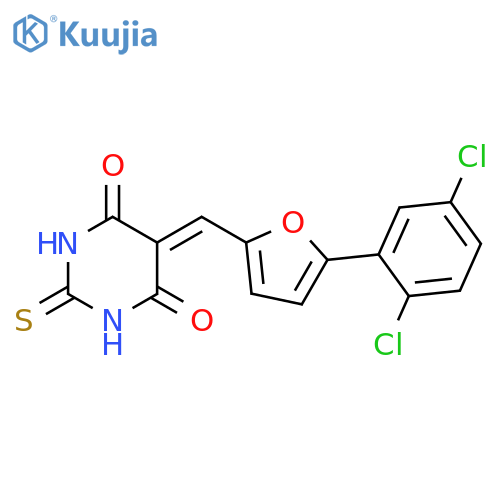 5-{5-(2,5-dichlorophenyl)furan-2-ylmethylidene}-2-sulfanylidene-1,3-diazinane-4,6-dione structure