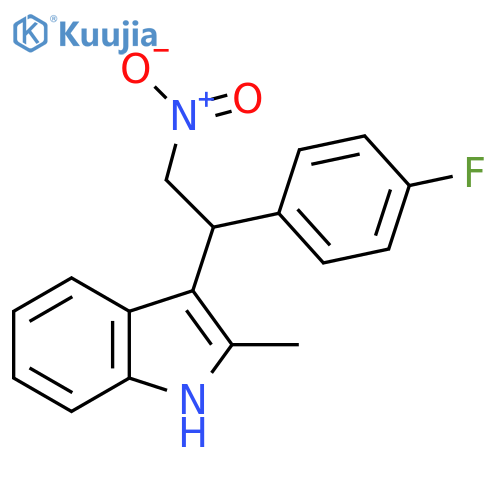 3-(1-(4-fluorophenyl)-2-nitroethyl)-2-methyl-1H-indole structure