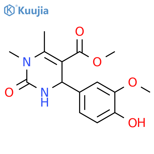 methyl 4-(4-hydroxy-3-methoxyphenyl)-1,6-dimethyl-2-oxo-1,2,3,4-tetrahydropyrimidine-5-carboxylate structure